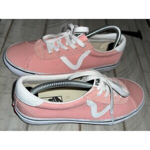 VANS Sport Denim Low Top Pink White Women's Size 9.5 Canvas Sk8 Sneaker